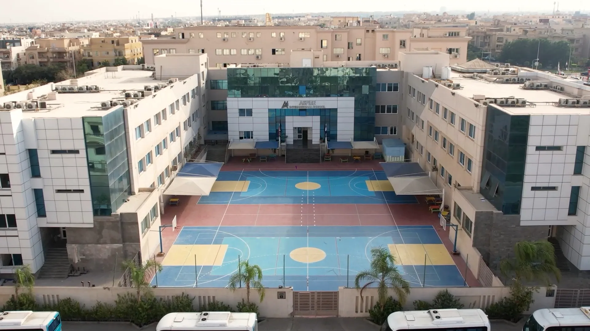 Aerial view of the Aspire New Cairo campus