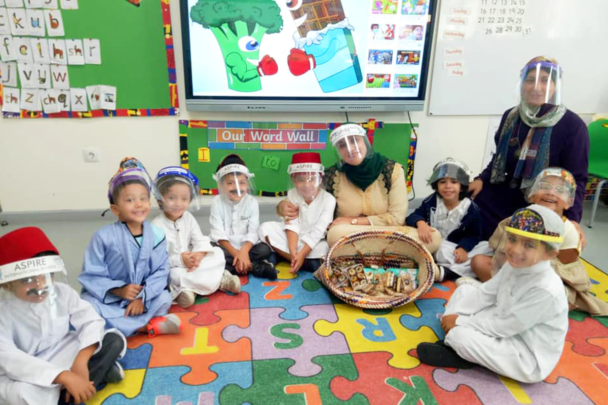 Children participating in a costume-day activity