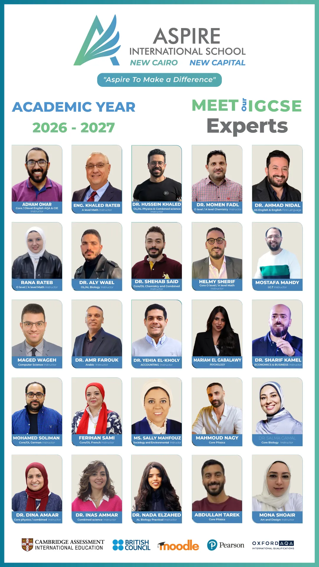 Aspire International School faculty 2026